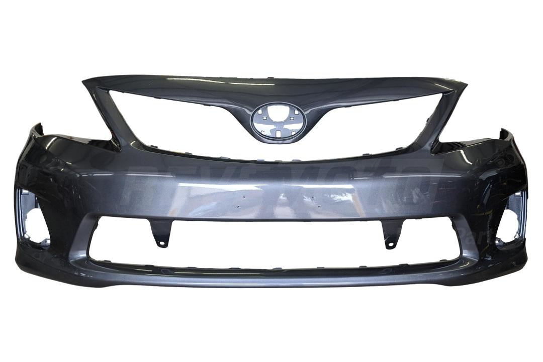 Painted Front Bumper Cover for 2011-2013 Toyota Corolla Magnetic Gray Metallic (1G3) 5211912963 TO1000380 ReveMoto Painted Auto Body Parts
