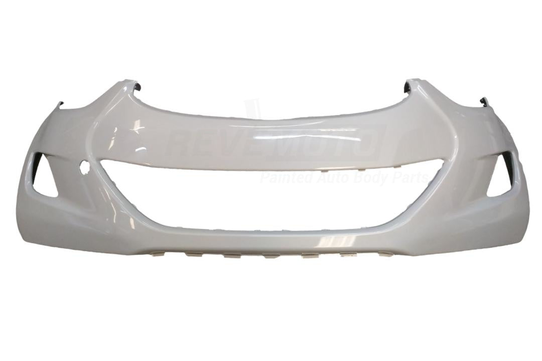 2011-2013 Hyundai Elantra Front Bumper Painted White Pearl (JR), USA Built, Sedan