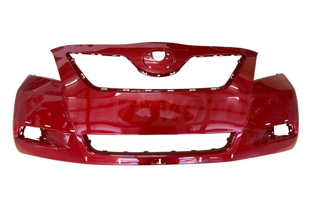 2007-2009 Toyota Camry Painted Front Bumper Barcelona Red Mica (3R3) WITH Spoiler Holes, WITHOUT Tow Hook Hole 5211906921