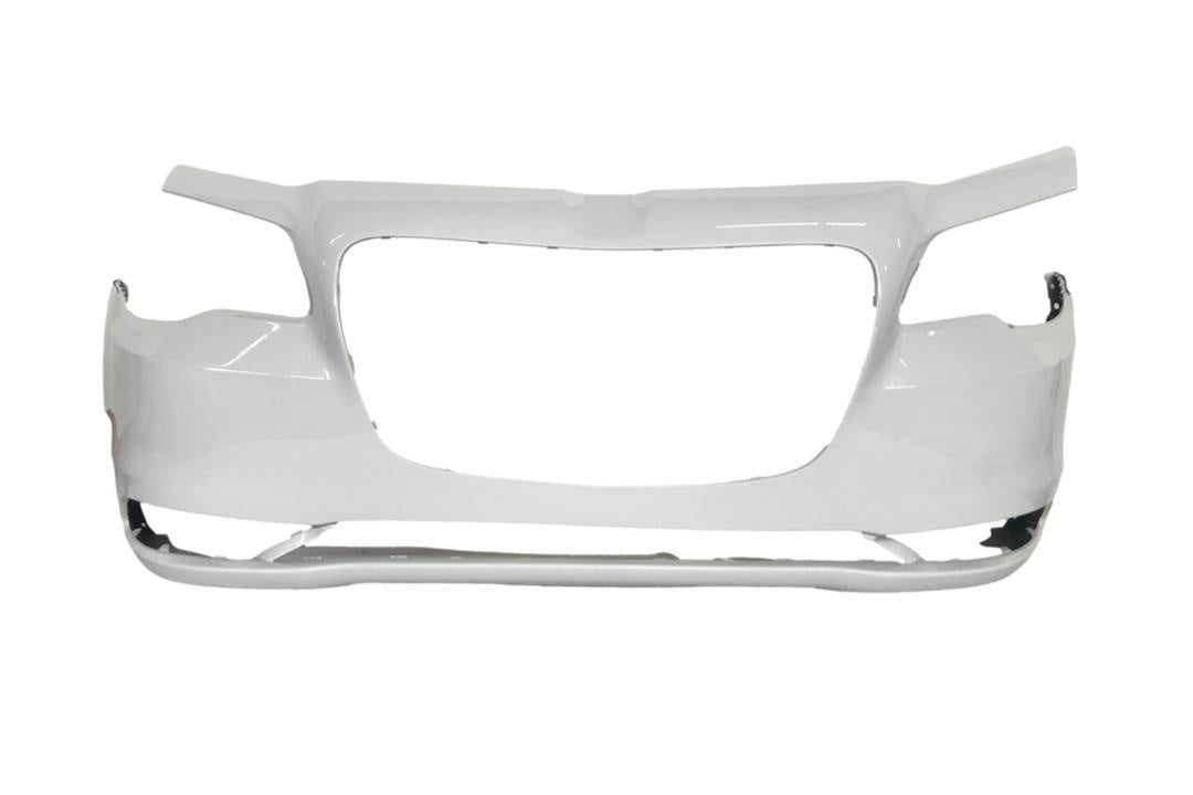 2015-2023 Chrysler 300 Front Bumper Painted (Except: SRT-8)_WITH: 3-PC Insert Moldings | WITHOUT: Appearance Package, Park Assist Sensor Holes, Tow Hook Holes_Bright_White_PW7_5PN41TZZAE_ CH1000A21