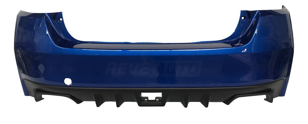 2015-2020 Subaru WRX STI OEM Rear Bumper (Sedan) Base,Limited WITH Textured Lower WITHOUT Eyesight Package, Park Assist Sensor Holes Painted Wr Blue Pearl (K7X) 57704VA022