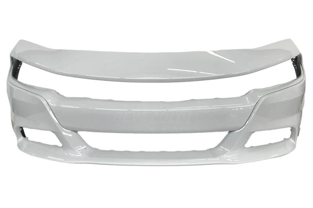 2015-2023 Dodge Charger Front Bumper WITH: Crossbar Grille and Rectangular Fog Light Holes | WITHOUT: Wide Body Models Bright White (PW7) 68267765AC