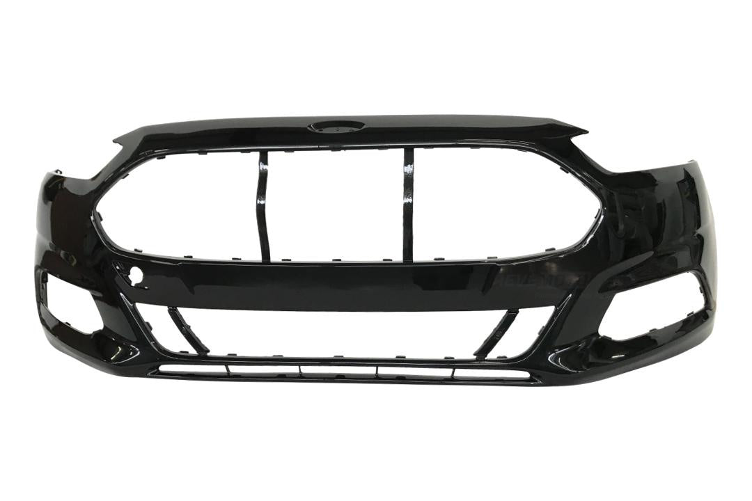 19788 2014 Ford Fusion Front Bumper Painted Tuxedo Black Metallic (UH) _ WITHOUT_ Park Assist Sensor Holes, Tow Hook HolesDS7Z17D957AAPTM FO1000680