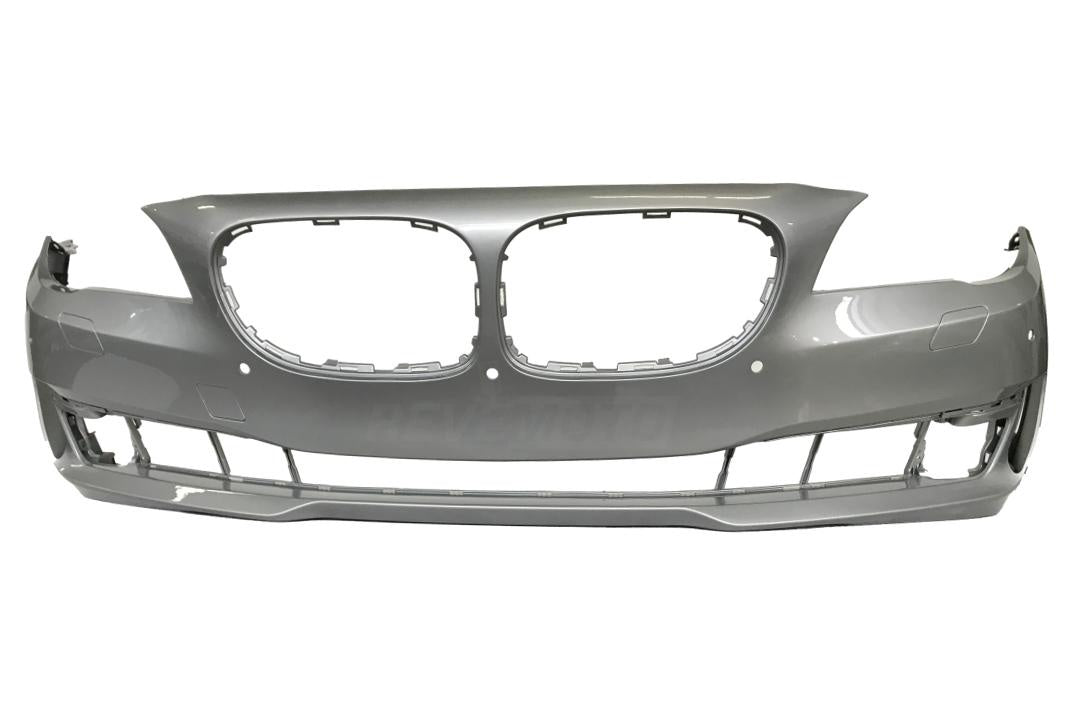 2012-2015 BMW 7-Series Front Bumper Cover Painted Glaciersilber II Metallic (A83) WITH Park Assist Sensor Holes, Side Camera WITHOUT: M-Package 51117332264