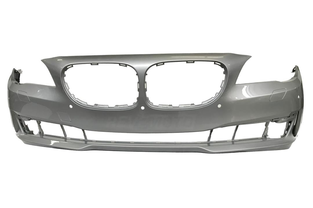 2013-2015 BMW 7-Series Front Bumper Cover Painted Glaciersilber II Metallic (A83) WITH Park Assist Sensor Holes, Side Camera WITHOUT: M-Package 51117332264