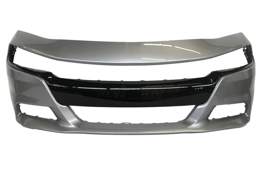 2015-2023 Dodge Charger Front Bumper WITH: Crossbar Grille and Rectangular Fog Light Holes | WITHOUT: Wide Body Models Bright White (PW7)  68267765AC
