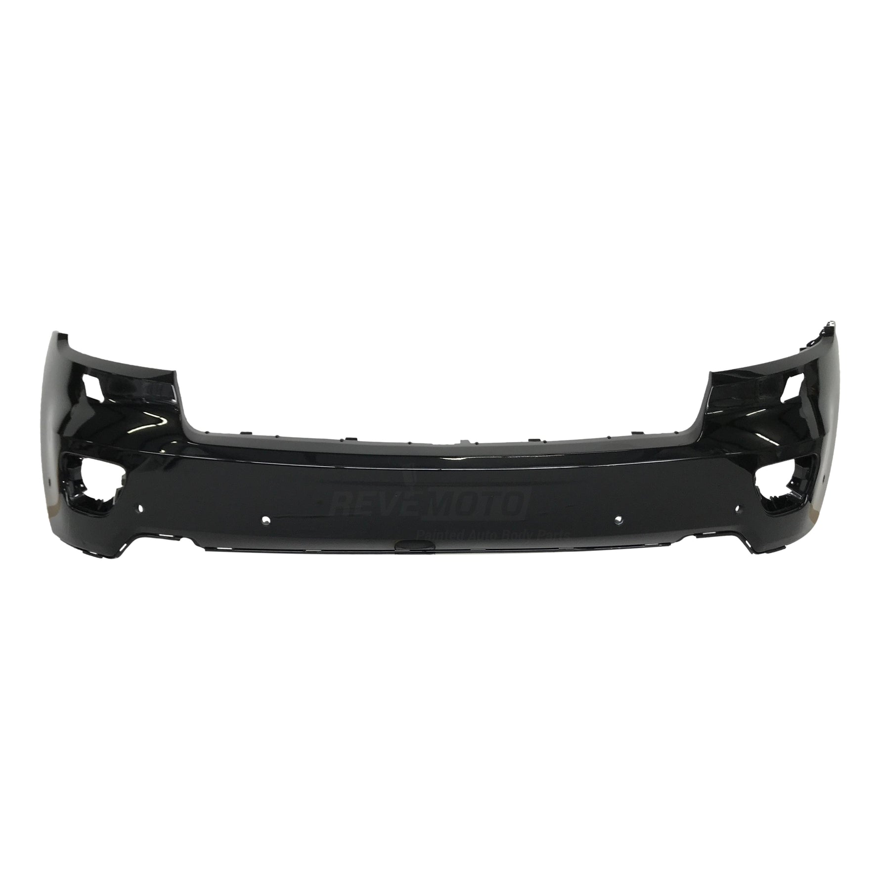 2012 Jeep Grand Cherokee : Front Bumper Painted Brilliant Black Pearl (PXR) / (OEM) WITH: Fog Light Holes, Head Light Washer Holes, Park Assist Sensor Holes SKU: OEM-68078269AB