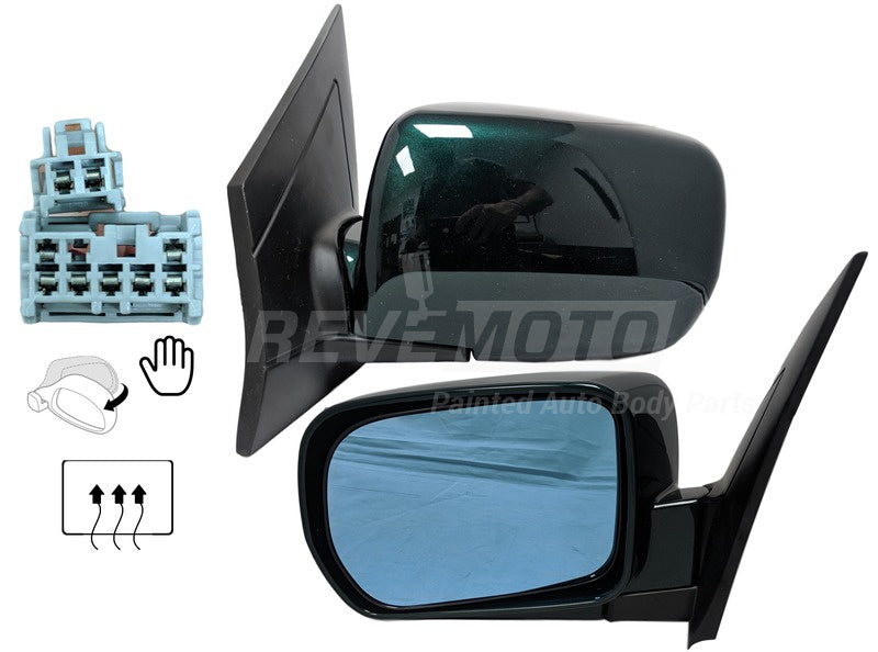 2001 Acura MDX Driver Side View Mirror Painted Dark Emerald Pearl (G87P), Heated, Without Memory, Without Touring Pkg - Front View_76250S3VA04ZA