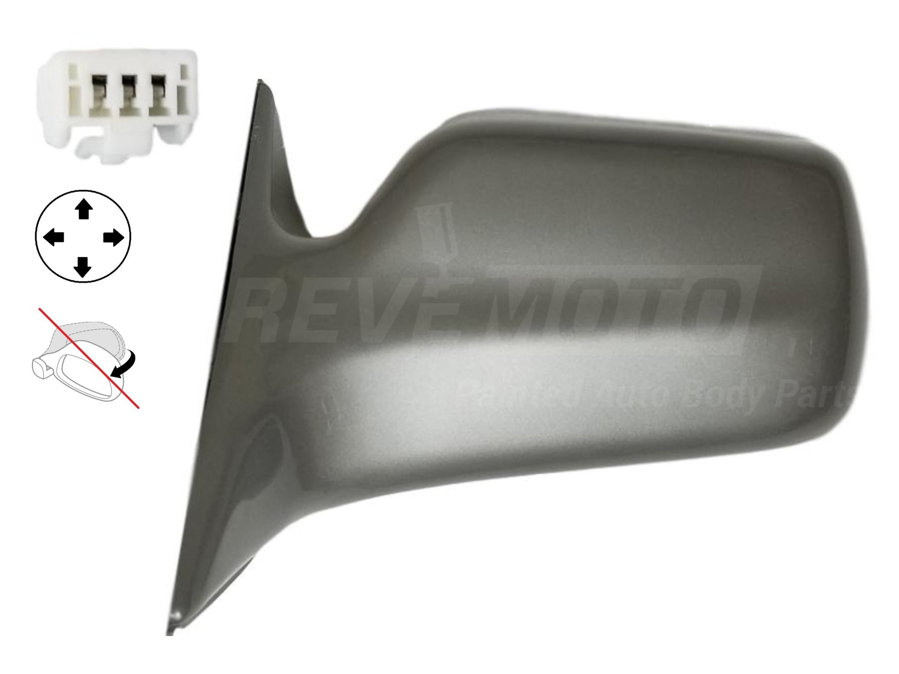 2001_Toyota_Avalon_Driver Side View Mirror; XL,XLS; Power; Non-Heated; Non-Folding; wo Memory Painted_Silver_Metallic_1C8_87940AC011C0