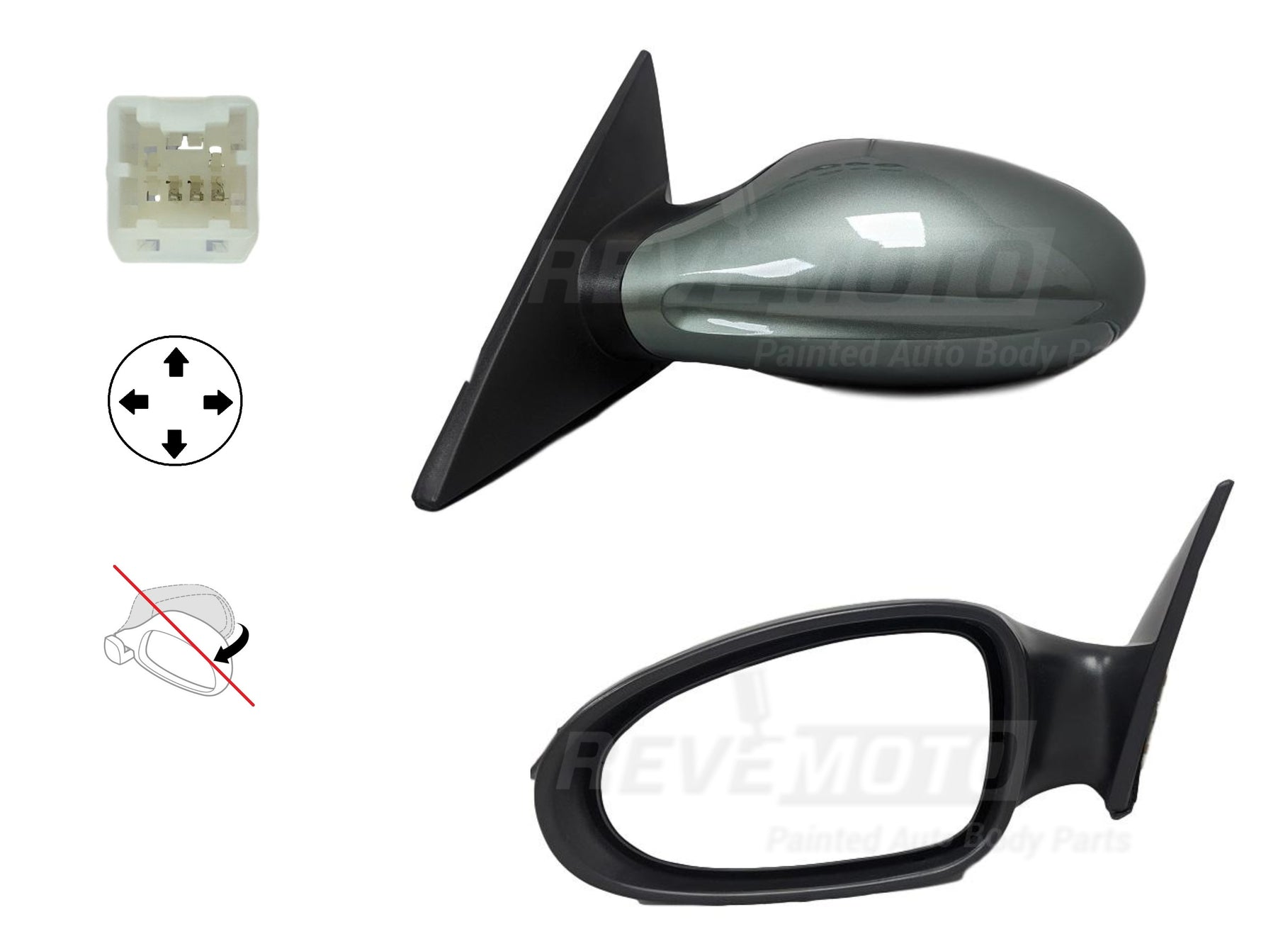 2003 Nissan Altima Driver Side View Mirror Painted Mystic Emerald Metallic (DY2),S_SE_SL Models_ Power, Non-Folding, Non-Heated_963023Z000