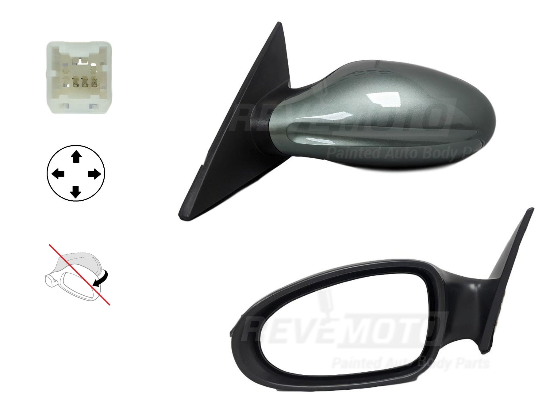 2002-04 Nissan Altima Driver Side View Mirror Painted Mystic Emerald Metallic (DY2),S_SE_SL Models_ Power, Non-Folding, Non-Heated_963023Z000