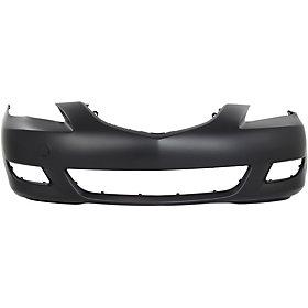 2004-2006 Mazda 3 Front Bumper; Standard Type; Sedan; w/ Fog Lamp Holes; MA1000196; BNYP5003XEBB