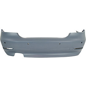 2004-2007 BMW 5Series Rear Bumper; w/o M-Pkg; Sedan; w/ Park Assist Sensor Holes; BM1100139; 51127077940