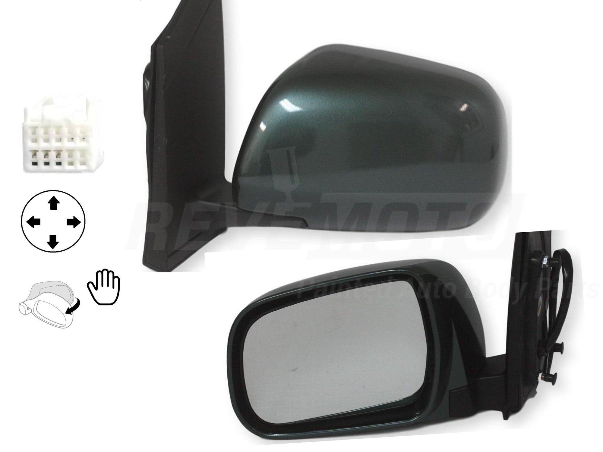 2004_Toyota_Sienna_Driver_Side_View_Mirror_Power_Manual_Folding_Non-Heated_wo_Auto_Dimming_Painted_Aspen_Green_Pearl_6S7__87940AE010