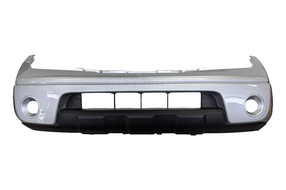 2005-2008 Nissan Frontier Front Bumper Painted Radiant Silver Metallic K12 WITH Textured Center Grille Area 62022EA640_NI1000225