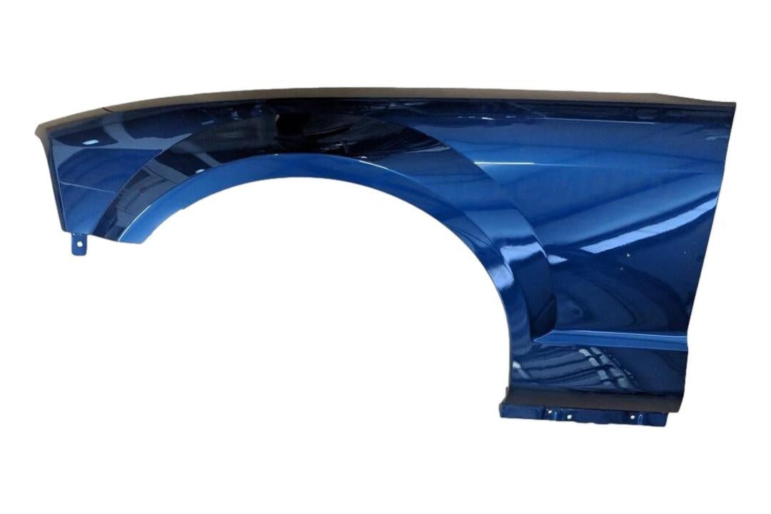 2005-2009 Ford Mustang Left Driver Side Fender With Emblem Hole Painted Vista Blue Metallic (G9) 5R3Z16006BA FO1240246 ReveMoto Painted Auto Parts Replacement