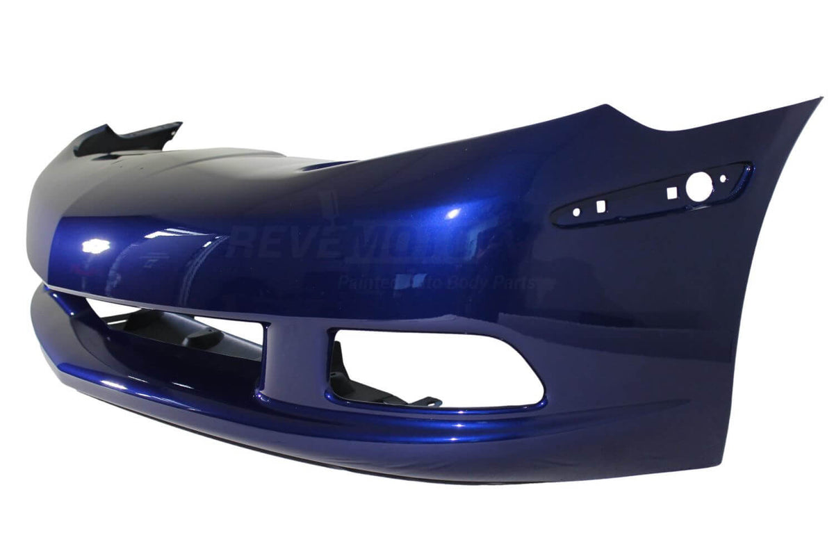 2005-2013 Chevrolet Corvette Front Bumper Painted Luxo Blue Metallic (WA933L) Without headlight washer holes - ReveMoto Front Bumper Replacement Painted Car Parts Painted Auto Parts