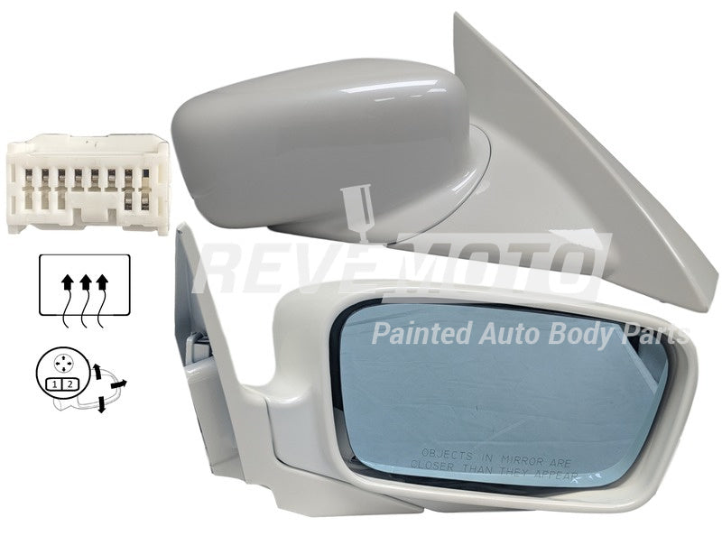 2004 Acura TL Passenger Side View Mirror, Heated, With Memory, Painted White Diamond Pearl (NH603P)_ 76200SEPA01ZB