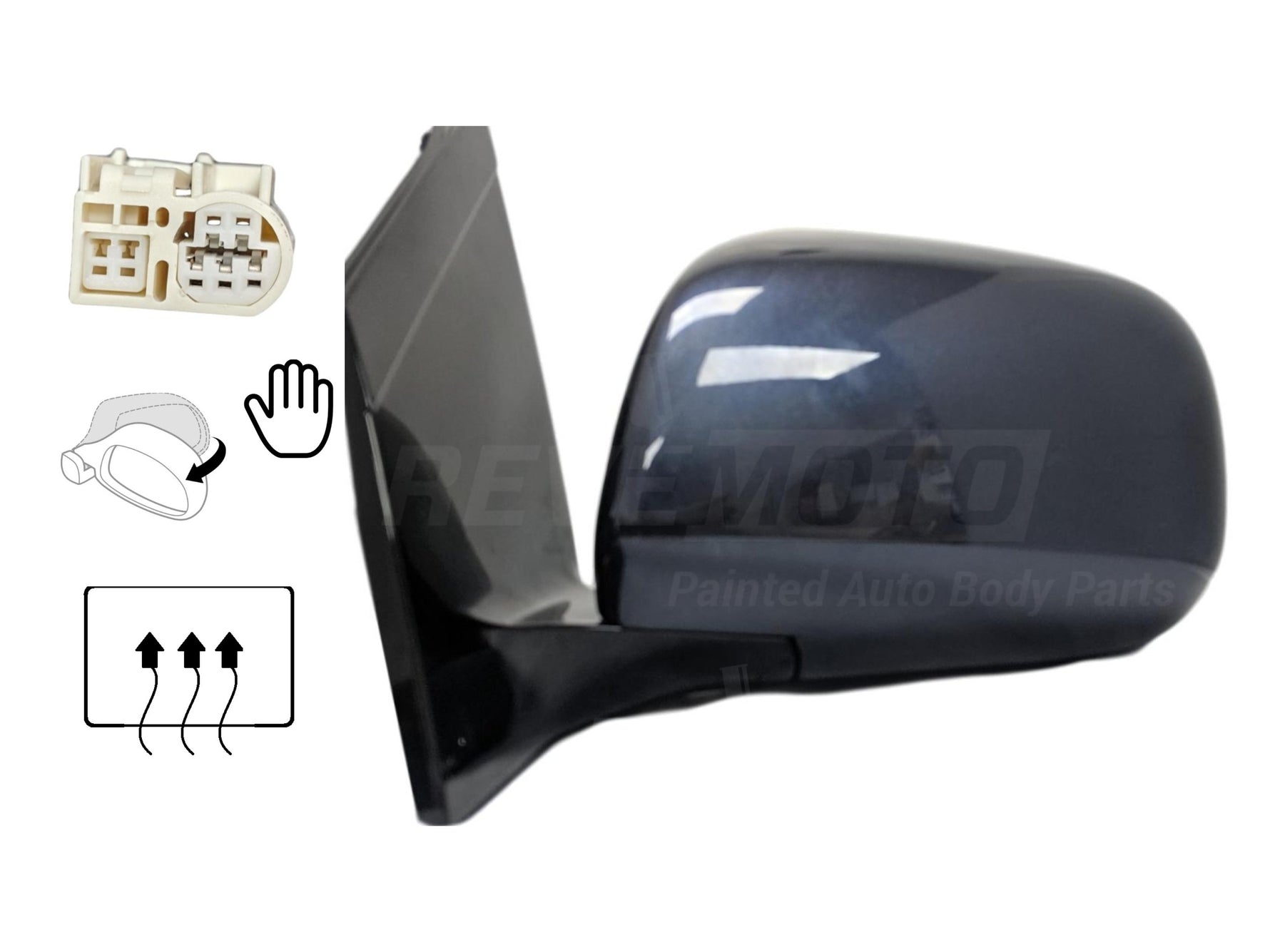 2005_Lexus_RX330_Driver_Side_View_Mirror_Manual_Folding_Heated_wo_Dimmer_wo_Memory_Painted_Neptune_Blue_Mica_8R7_8794048230C0