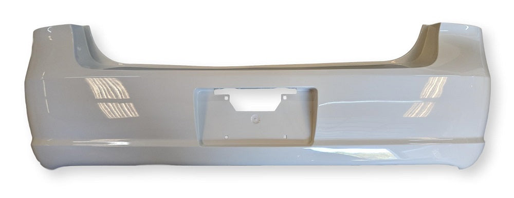 2006-2009 Buick Lucerne Rear Bumper Painted White (WA8554) without Park Assist Sensor Holes, 1-pc Cover Without Lower Valance