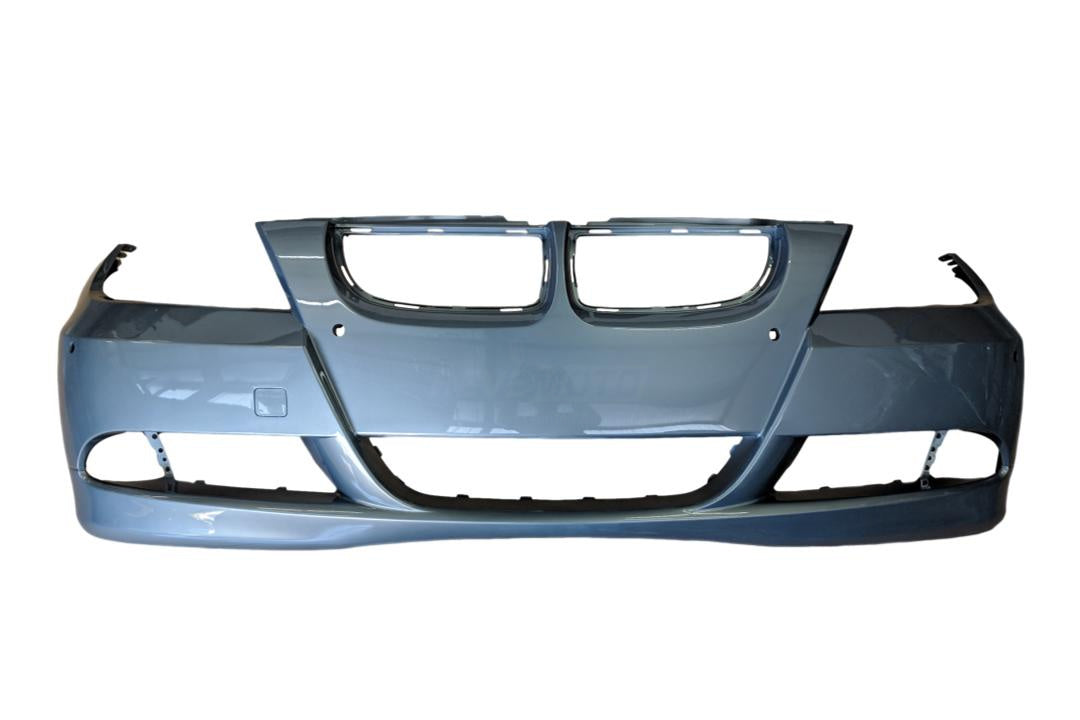 2006-2008 BMW 3-Series Front Bumper Painted_Sedan/Wagon | WITH: Park Assist Sensor Holes, Parking Distance Control Holes | WITHOUT: Head Light Washer Holes_ 51117170051_ BM1000178
