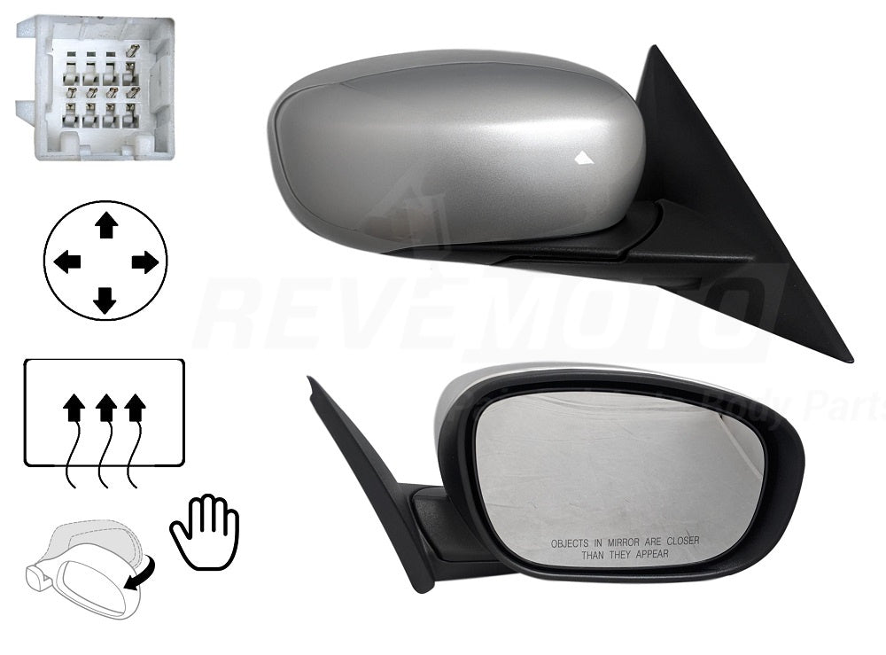 2008 Chrysler 300 Painted Passenger Side Front View Mirror, Bright Silver Metallic (PS2), Power, Heated, Manual Folding_1BY421XRAB