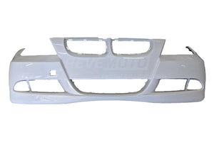 2006-2008 BMW 3-Series Front Bumper Painted_Alpine_White_III_300_(Sedan/Wagon) WITH: Head Light Washer Holes | WITHOUT: Park Assist Sensor Holes, Parking Distance Control Holes_ 51117140859_ BM1000180