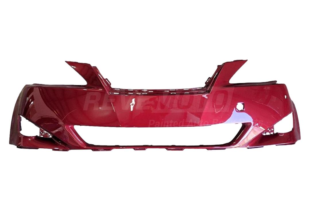 2006-2008 Lexus IS250 Front Bumper Painted_Matador_Red_Mica_3R1_WITH: HL Washer Holes_Park Assist Sensor Holes_Pre-Collision System_5211953919_ LX1000160