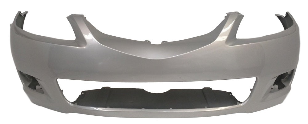 2006 Mazda Mazda 6 Front Bumper Without Spoiler Hole, Without Mazdaspeed Painted Satin Silver Metallic (26A)