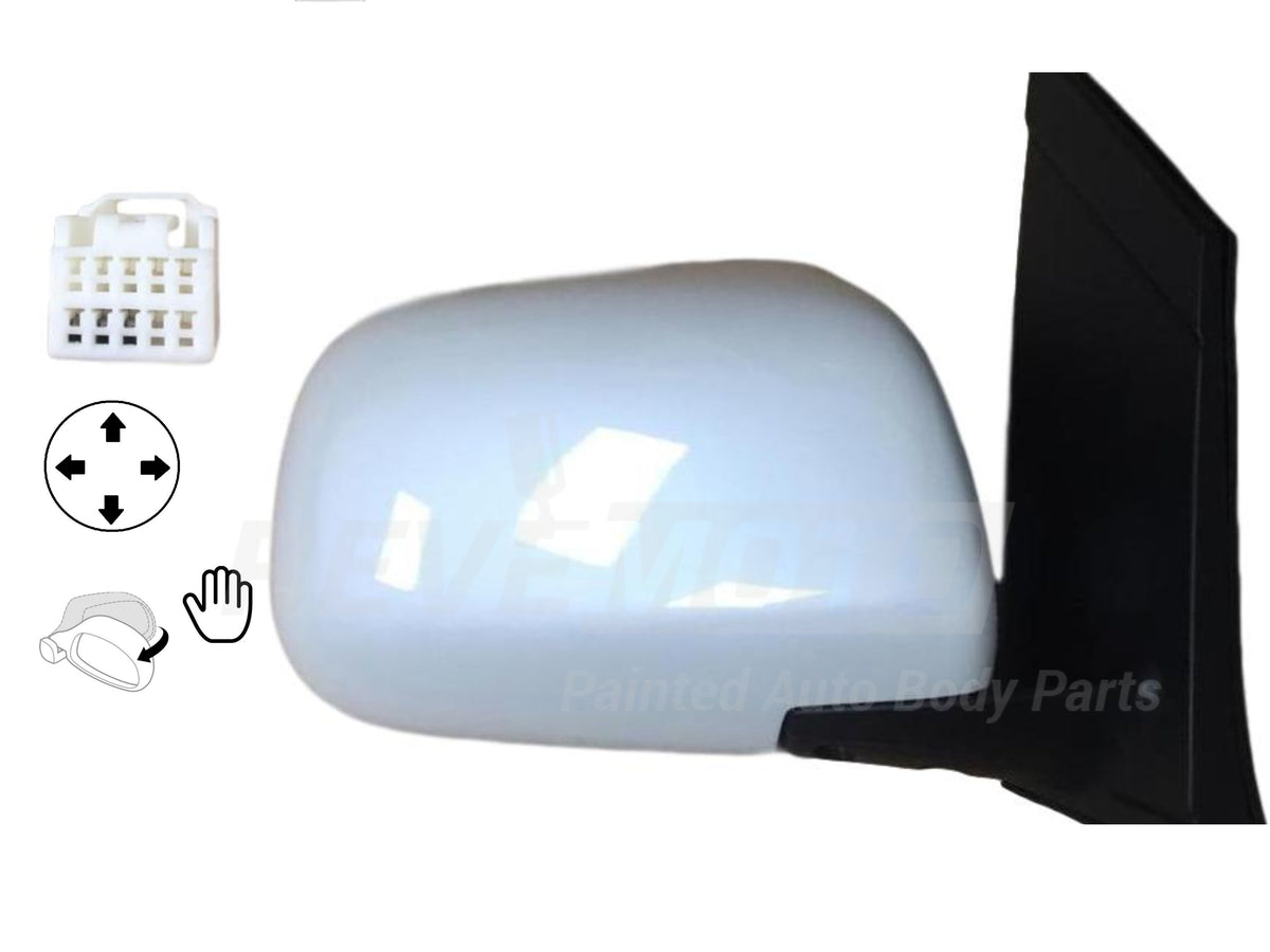 2006_Toyota_Sienna_Passenger_Side_View_Mirror_Power_Manual_Folding_Non-Heated_wo_Auto_Dimming_Painted_Arctic_Frost_Pearl_071_87910AE010