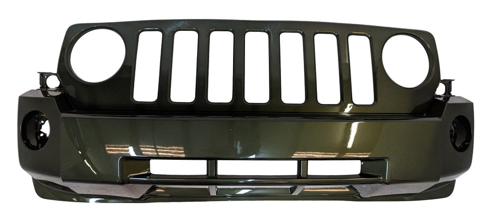 2007-2010 Jeep Patriot Front Bumper Painted Jeep Green Metallic (PGJ), w_o Tow Hook Holes