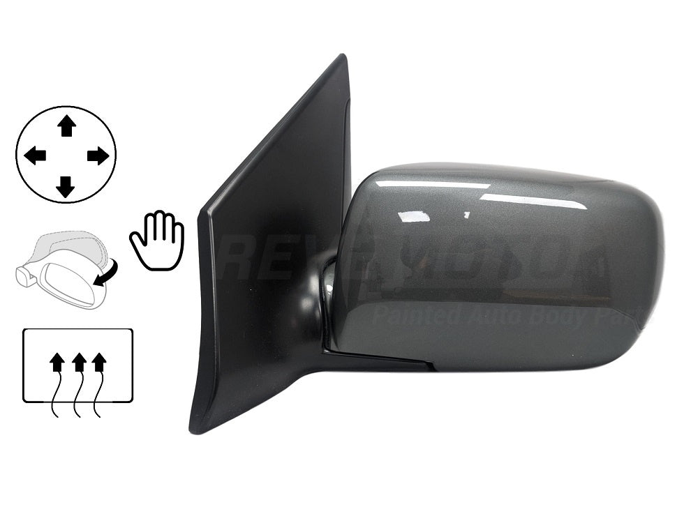 2007 Honda Pilot Painted Driver Side View Mirror, Nimbus Gray Metallic (NH705M), EX_EX-L, Power, Manual Folding, Heated_76250S9VC11ZA