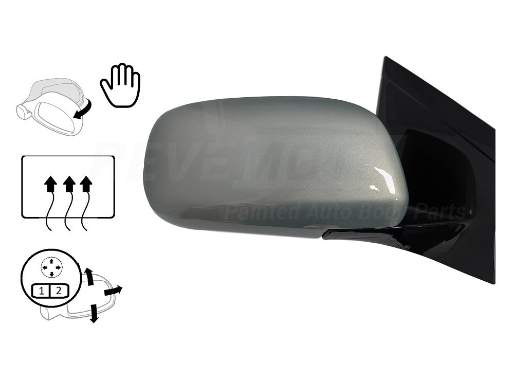 2008 Lexus RX350 Painted Passenger Side View Mirror, Bamboo Pearl (6T1), Manual Folding, Heated, w_ Memory, w_o Dimmer_879100E900