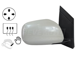 2008 Toyota Sienna Painted Side View Mirror (OE Replacement) Arctic Frost Pearl (71), Power, Heated, Manual Folding, w_o Auto Dimming Glass, w_o Turn Signal, Puddle Lamp, w_o Blind Spot Detection, w_o Mem 87910AE020