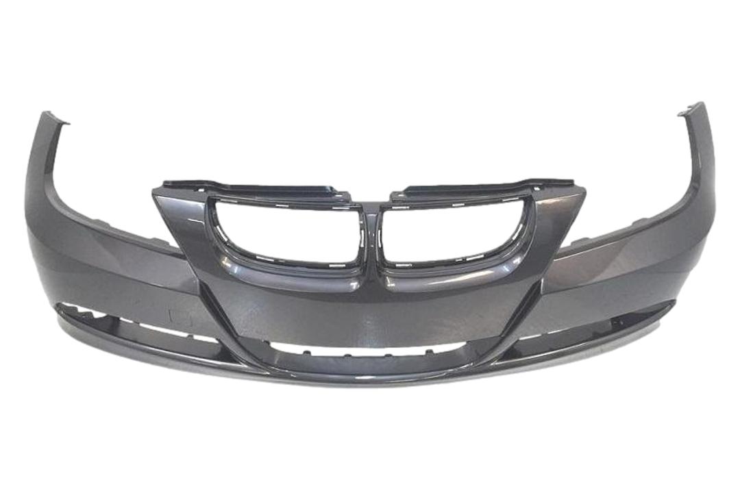 2006-2008 BMW 3-Series Front Bumper Painted_Titan_Silver_Metallic_354_(Sedan/Wagon) WITH: Head Light Washer Holes | WITHOUT: Park Assist Sensor Holes, Parking Distance Control Holes_ 51117170052_ BM1000179