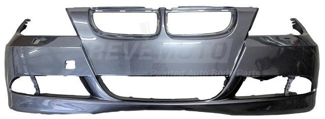 2006-2008 BMW 3-Series Front Bumper Painted_Sparkling_Graphite_Metallic_A22_(Sedan/Wagon) WITH: Head Light Washer Holes | WITHOUT: Park Assist Sensor Holes, Parking Distance Control Holes_ 51117170052_ BM1000179