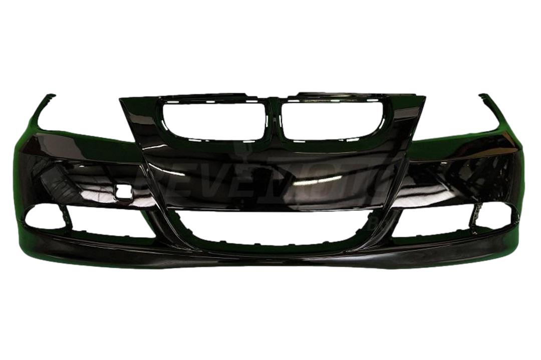 2006-2008 BMW 3-Series Front Bumper Painted_Jet_Black_668_(Sedan/Wagon) WITH: Head Light Washer Holes | WITHOUT: Park Assist Sensor Holes, Parking Distance Control Holes_ 51117140859_ BM1000180