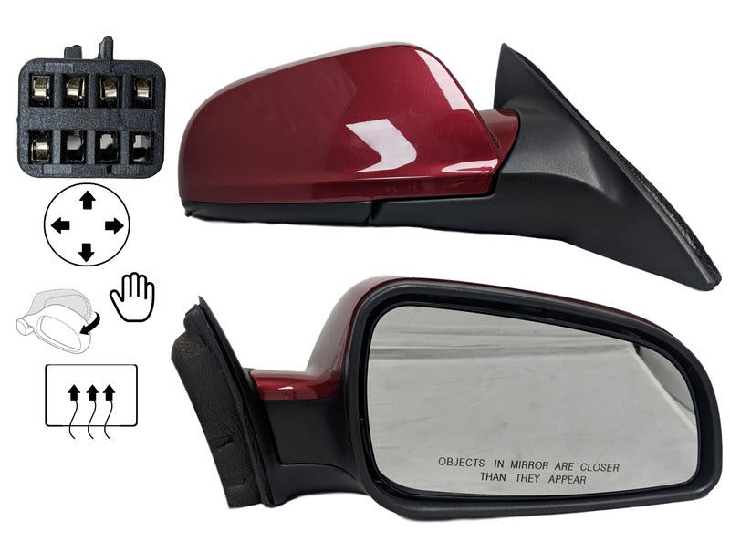 2007 Saturn Aura Passenger Side View Mirror, HeatedPainted Sport Red Metallic (WA817K)_ 20893711