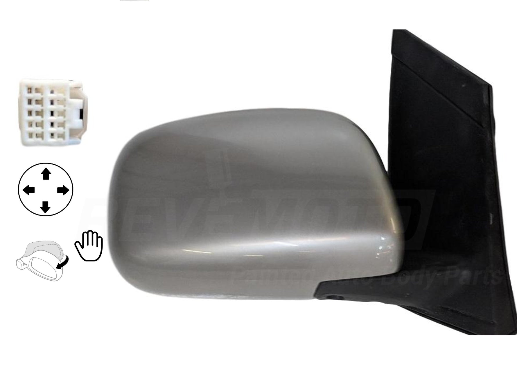 2007_Toyota_Sienna_Passenger_Side_View_Mirror_Power_Manual_Folding_Non-Heated_wo_Auto_Dimming_Painted_Silver_Shadow_Pearl_1D7_87910AE010