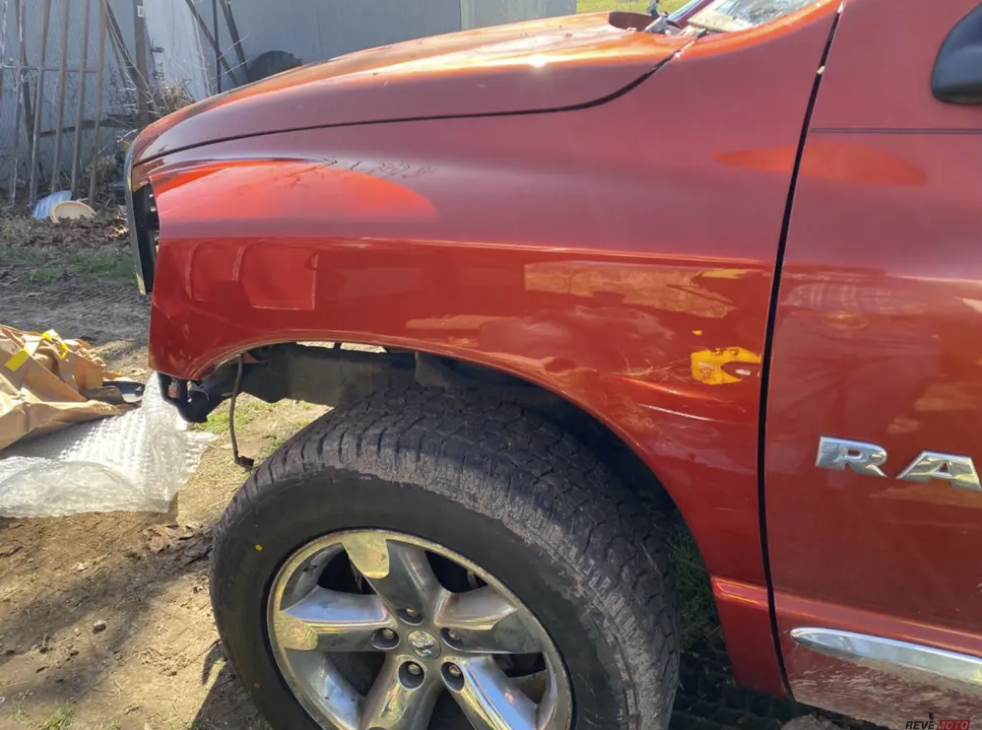 2008 Dodge Ram Fender Painted Sunburst Orange Pearl (PV6)
