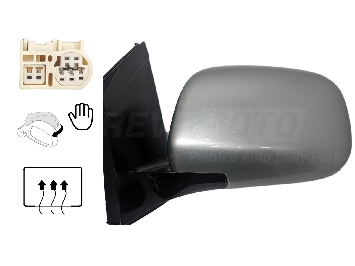 2008_Lexus_RX350_Driver_Side_View_Mirror_Manual_Folding_Heated_Without_Memory_Without_Dimmer_Painted_Millenium_Silver_Metallic_1C0_8794048230C0