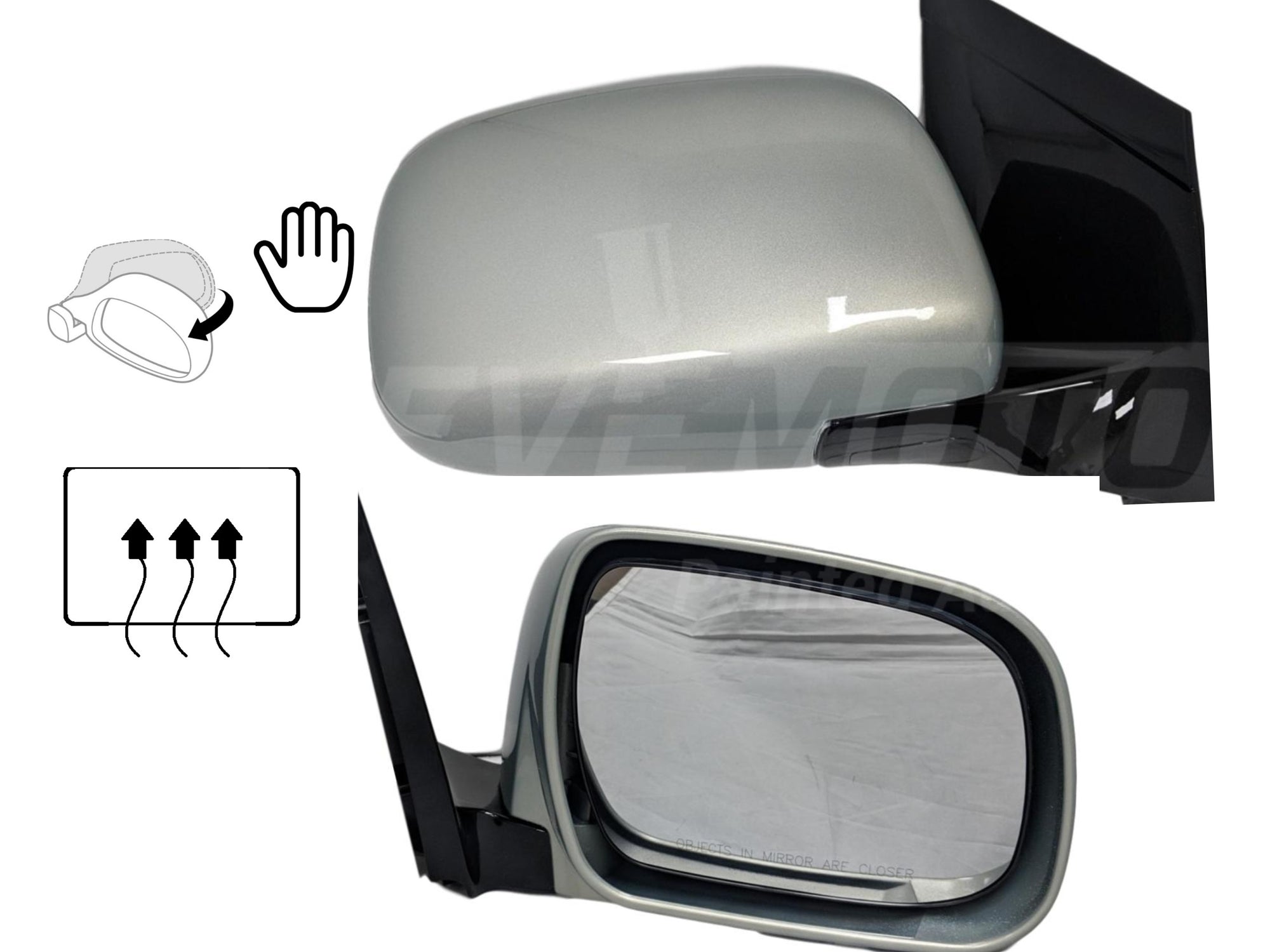 2008 Lexus RX350 Passenger Side View Mirror, Manual Folding; Heated; w-o Auto Dimmer; w-o Memory Bamboo Pearl (6T1)_8791048230C0