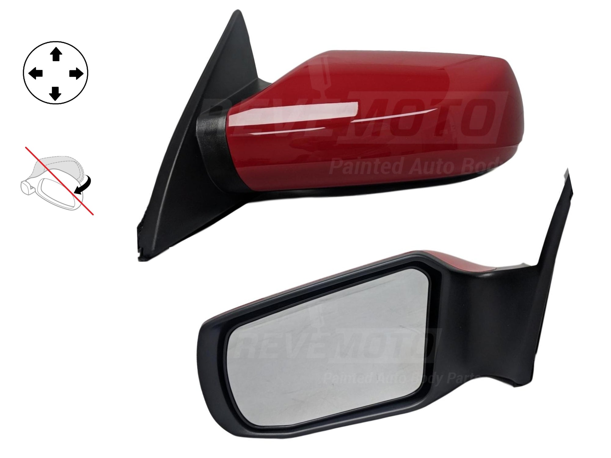 2008 Nissan Altima Driver Side View Mirror Power, Non-Folding, Non-Heated, w-o Signal Lgt, w-o Convenience Pkg Painted Code Red (A20)_96302JA04A