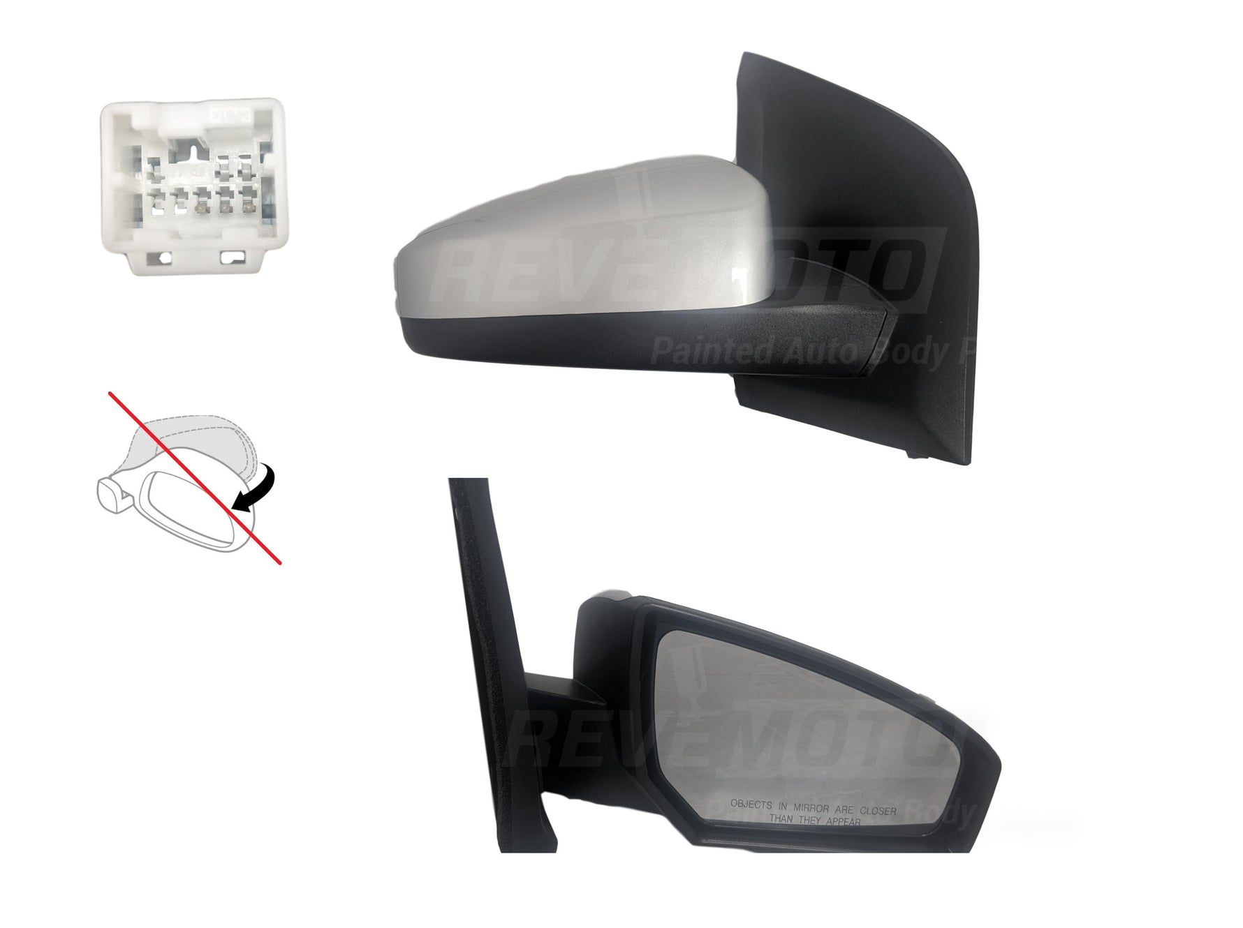 2008 Nissan Sentra Passenger Side View Mirror, Manual Remote, Non-Folding, Non-Heated , Painted Liquid Platinum Metallic (K23) 96301ET00E