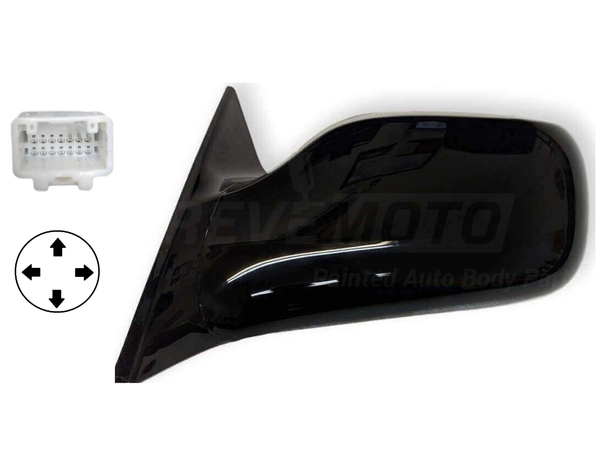 2008 Toyota Avalon Driver Side View Mirror_Touring_XL_Exclude_Limited_Power_Non-Heated_wo_Navigation_System_3Pin_Connector_Painted_Black_202_87940AC060C0