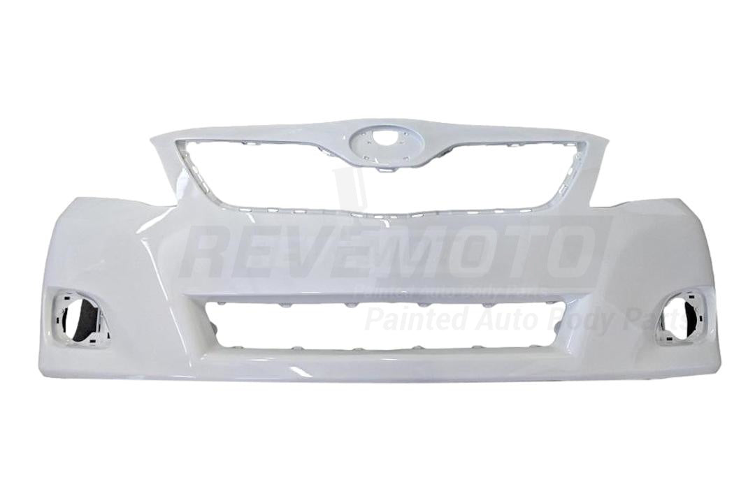 2007-2009 Toyota Camry Front Bumper Painted WITH Spoiler Holes, WITHOUT Tow Hook Hole Super White 40 5211906921