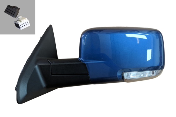 2009-2011 Dodge Ram Side View Mirror Painted Deep Water Blue Pearl (PB), Driver-Side