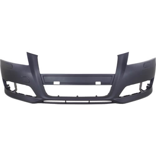 2009-2013 Audi A3 Front Bumper Cover wo Sport Pkg wo Park Assist Sensor Holes w Head Light Washer Holes_AU1000222