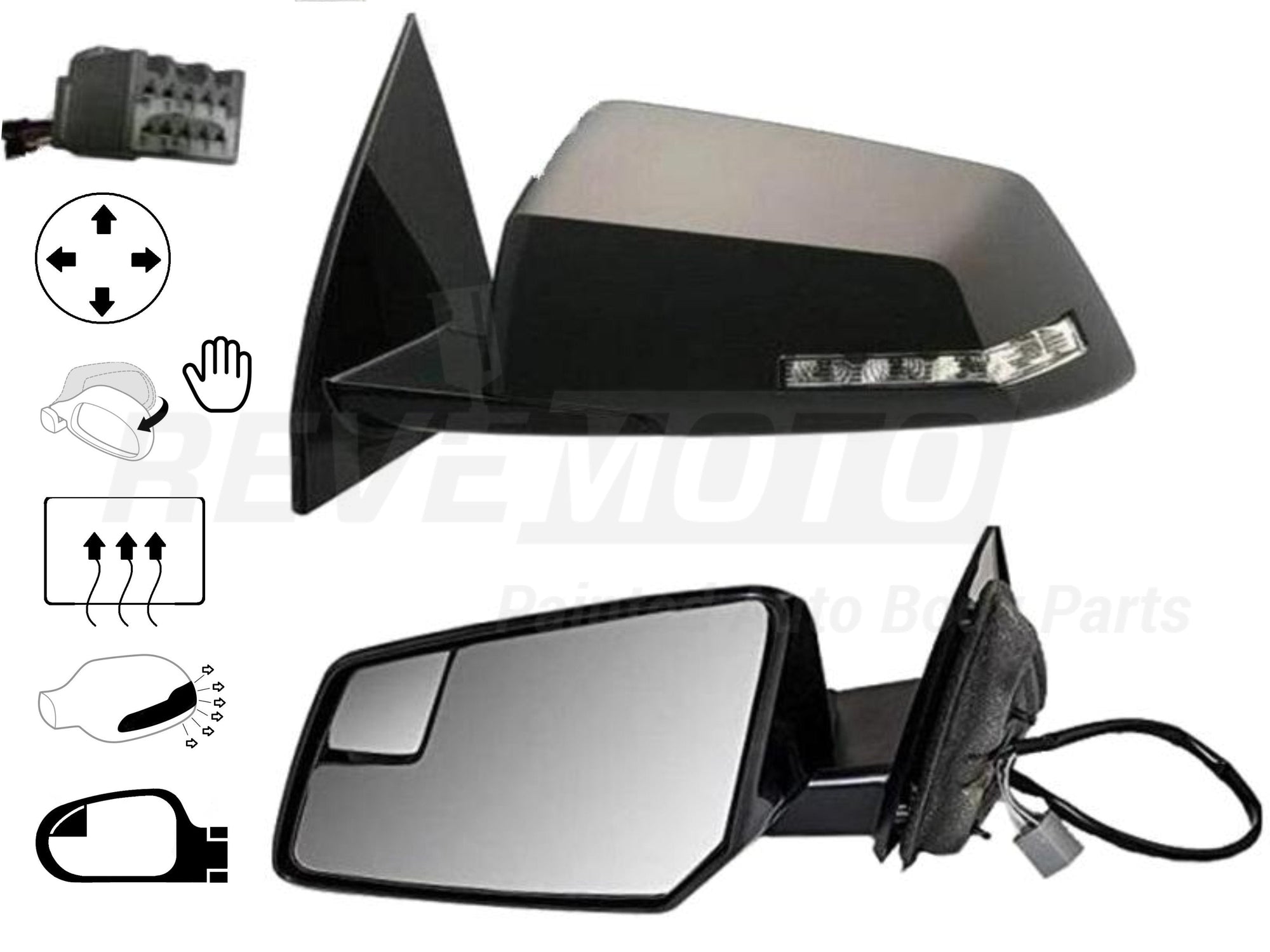 2009-2017 GMC Acadia Side View Mirror Painted (OEM | WITHOUT: Power Folding)