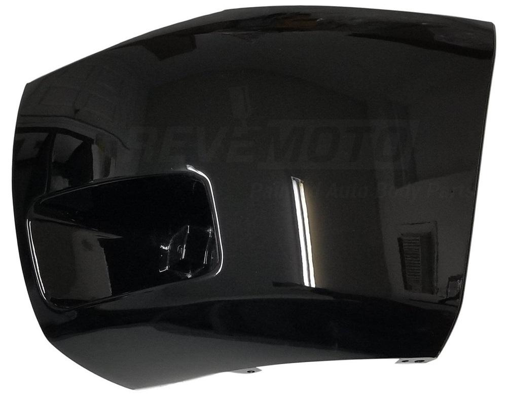 2013 Chevrolet Silverado Front Bumper End Left Driver-side With Foglight, Painted Black (WA8555)